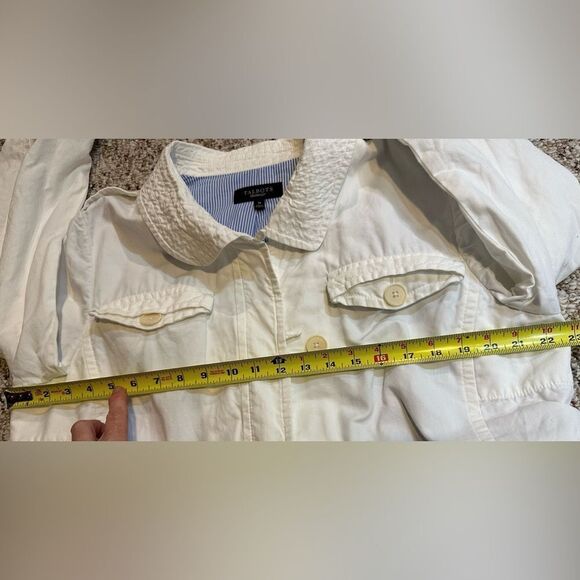 Talbot’s Jacket Size 18 Full Zip Linen Blend White and Lined Casual Rope Tie - Picture 7 of 8